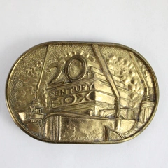 Vintage 1976 BTS Solid Brass 20th Century Fox Belt Buckle