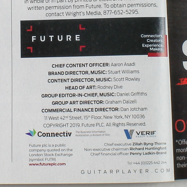 Guitar Player Magazine May 2019 Brian Setzer Front Cover Buckcherry Molly Tuttle