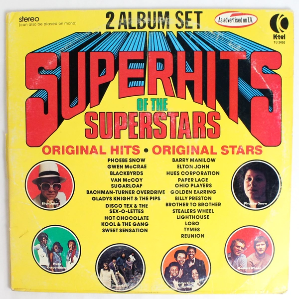 2 Album Set Superhits of The Superstars By K-Tel Records Untested Vinyl Records