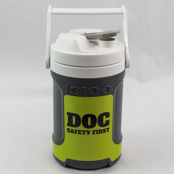 Igloo Dog Safety First Beverage Cooler Gray Neon Yellow Pre-Owned 10" Tall