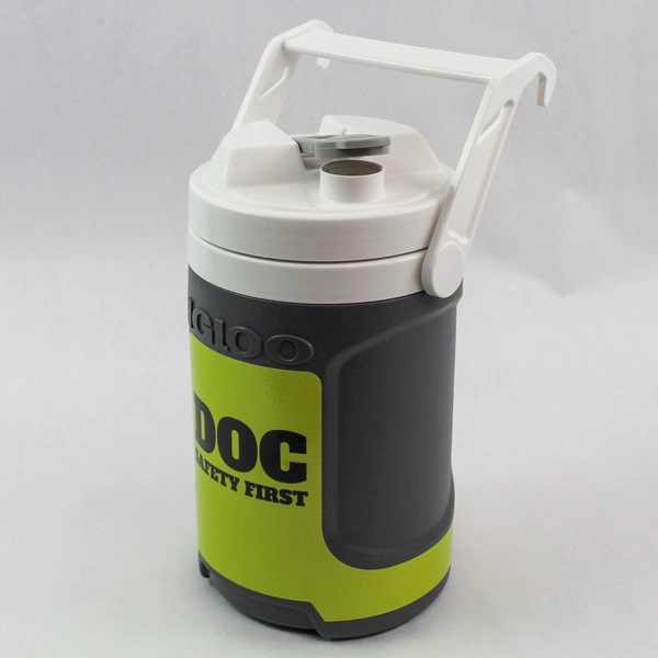 Igloo Dog Safety First Beverage Cooler Gray Neon Yellow Pre-Owned 10" Tall