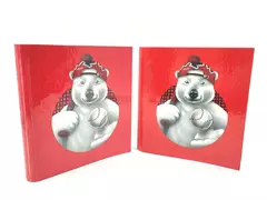 Lot of 2 Coca-Cola Polar Bear Curveback 3 Ring Binders 1996 Baseball
