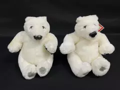Lot of 2 Cavanaugh Coca-Cola Plush Polar Bears with Bottles Pre-owned