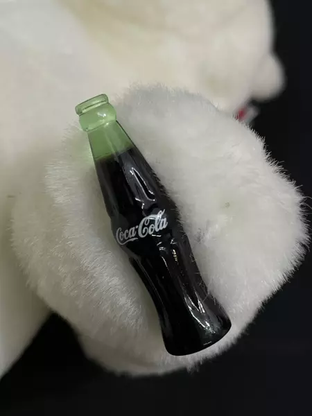 Lot of 2 Cavanaugh Coca-Cola Plush Polar Bears with Bottles Pre-owned