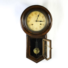 Vintage Antique Durable Regulator Wall Clock by KO Clock Co Working with Key