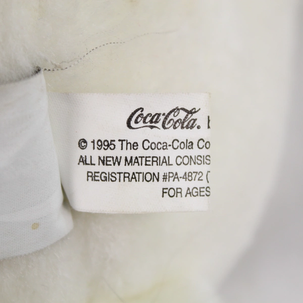Vintage 1995 Coca Cola Plush Polar Bear With Coke Badge 7" Collectible