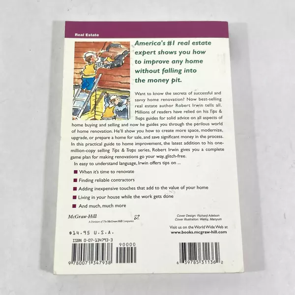 Tips & Traps When Renovating Your Home by Robert Irwin 1999 Paperback Good