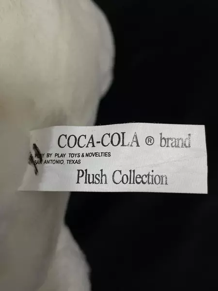 1997 Play By Play Coca-Cola Plush Polar Bear 9.5" Waving Pre-Owned