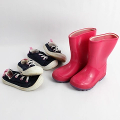 Lot of 3 Baby Toddler Girl Wonder Nation Shoes and Hot Pink Rain Boots Size 6