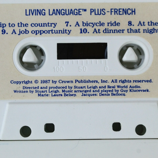 Living Language Plus French Course Cassette and Booklet 1987 Crown Publishers