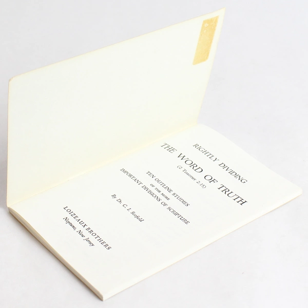 Rightly Dividing the Word of Truth by Dr. C.I. Scofield Vintage PB Booklet
