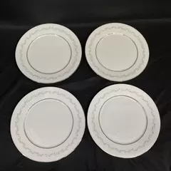 Set of 4 Lenox Oxford Holyoke Bone China Dinner Plates 10.5 Inch