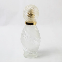Vintage Lillian Vernon Swirl Pattern Glass Spray Empty Perfume Bottle 