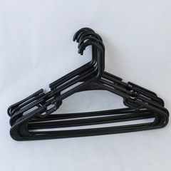 Lot of 10 Plastic Clothes Hangers Closet Home Organization Tubular Black