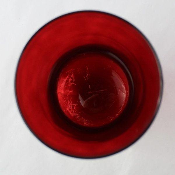 Art Glass Vase Ruby Red Clear 8in Vase Flower Home Decoration Table Decoration