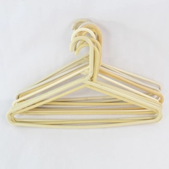 Lot of 10 Taupe Tan Beige Tubular Plastic Hangers Standard Size 16.5in Wide