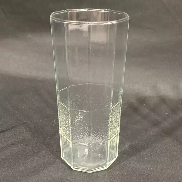 Set of 8 Libbey Faceted Tumblers Clear With Textured Band
