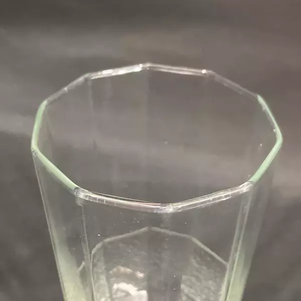 Set of 8 Libbey Faceted Tumblers Clear With Textured Band
