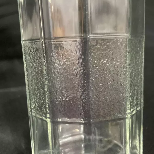 Set of 8 Libbey Faceted Tumblers Clear With Textured Band