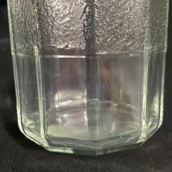 Set of 8 Libbey Faceted Tumblers Clear With Textured Band