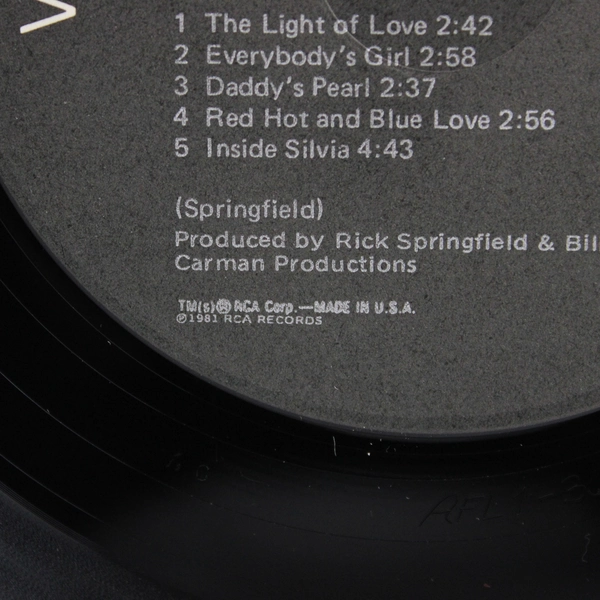 Rick Springfield Working Class Dog Vinyl Record By Rick Springfield 1981