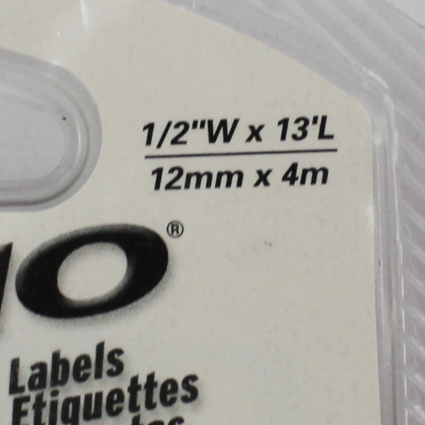 Dymo LetraTag 91331 12mm x 4m Plastic Label Tape Refill New OEM