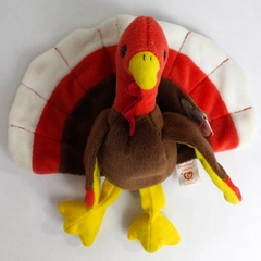 TY Beanie Baby Gobbles the Turkey 1996 Plush with Tag Retired Flawed