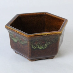 Haeger 4002 USA Handmade Pottery Hexagon Trinket Bowl Dish Home Decor