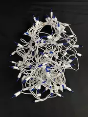 Lot of White & Blue Christmas String Lights with Replacements 20ft