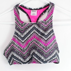 Mossimo Swim Suit Top Pink Black Padded Size Small Women's Nylon Blend 