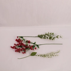 Lot of Red & White Artificial Floral Stems Wedding Decor 21-22.5" Tall