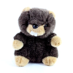 A&A Fuzzy Brown Beaver Plush Toy Stuffed Animal 6.5"