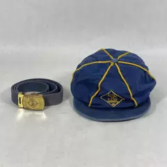 Vintage Official BSA Cub Scout Wolf Cap And Adjustable Belt 1950s-1960s