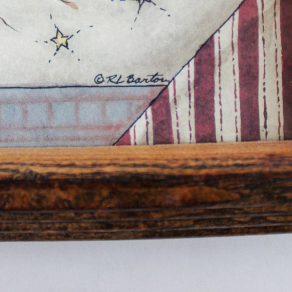 RL Barton Moms Nest is the Best Art Print Dark Wood Grain Framed 