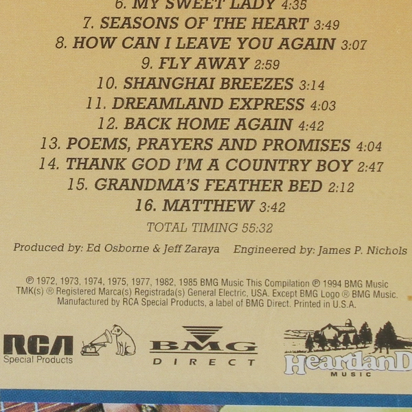 The Very Best Of John Denver 1994 CD RCA BMG Disc 2