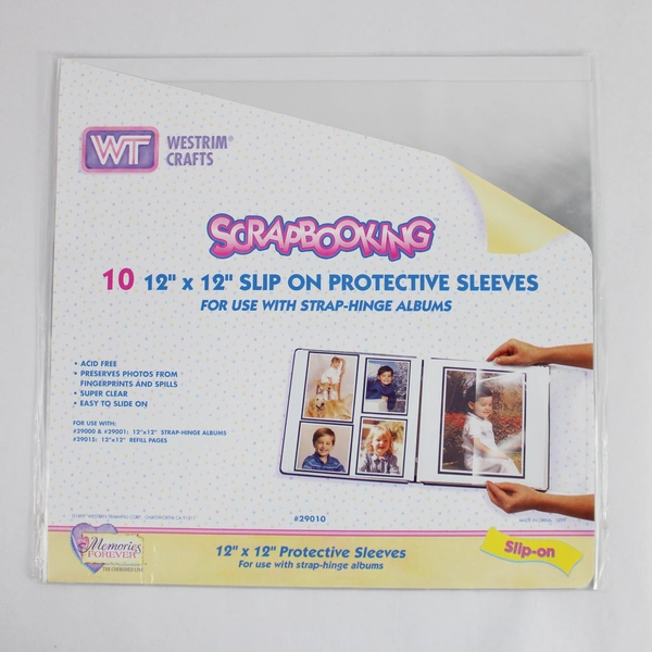 Lot of 2 Westrim Crafts Slip-On Protective Sleeves 12" x12" Strap-Hinge Albums
