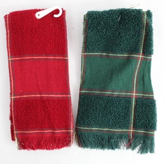 Vintage Charles Craft Cross Stitch Collectibles 2 Fingertip Tea Towels Red-Green