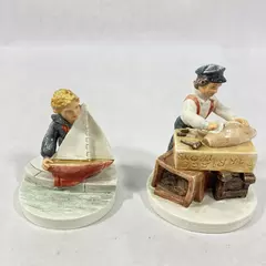 1980 LE Sebastian Miniatures Sailing Days Girl & Boy Figurine Set 2432/10K