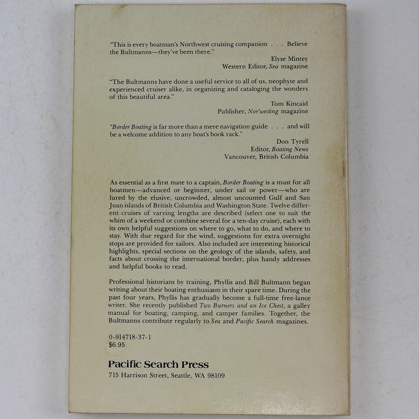 Border Boating By Phyllis And Bill Bultmann 1979 Pacific Search Press Paperback