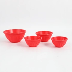 Set of 4 Michael Andrew Red Silicone Measuring Bowls