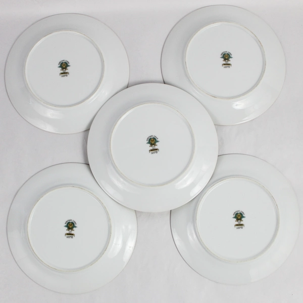 Lot of 5 Japanese Noritake Gramatan Salad Plates With Filigree & Floral Design