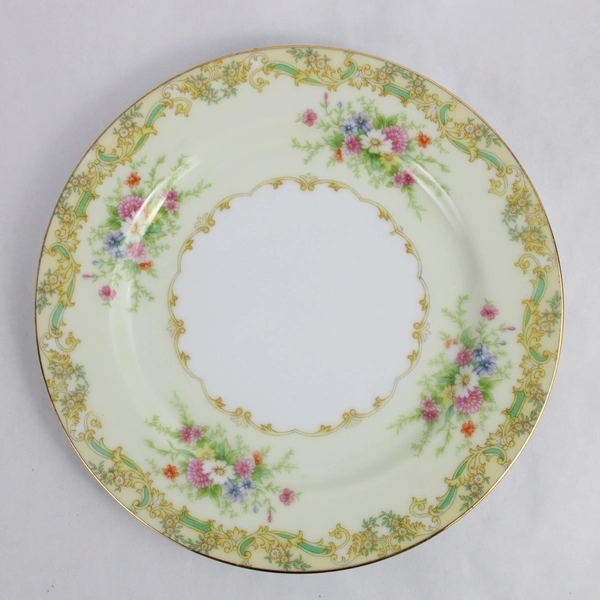 Lot of 5 Japanese Noritake Gramatan Salad Plates With Filigree & Floral Design