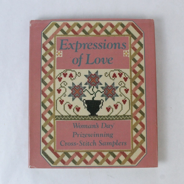 Expressions of Love 1989 Cross Stitch Samplers Book HC Dust Jacket Wear