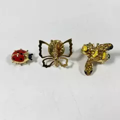Lot of 3 Insect Pins Butterfly Ladybug Bee