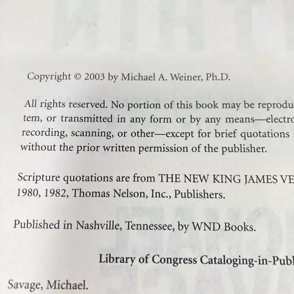 The Enemy Within by Michael Savage 2004 Hardcover Good Condition