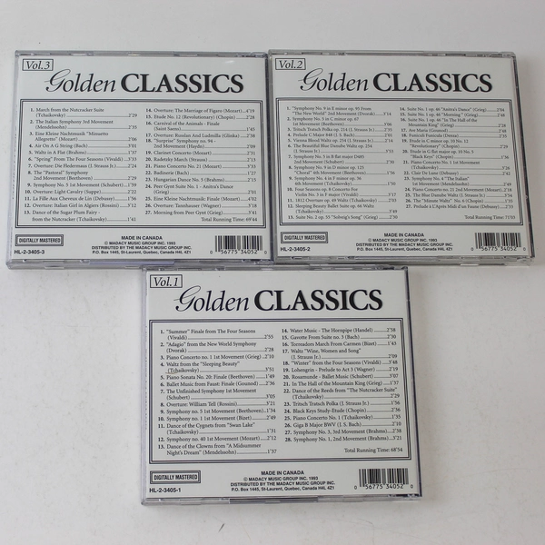 Golden Classics 82 Greatest Classical Works 3 CDs Madacy Music 1993