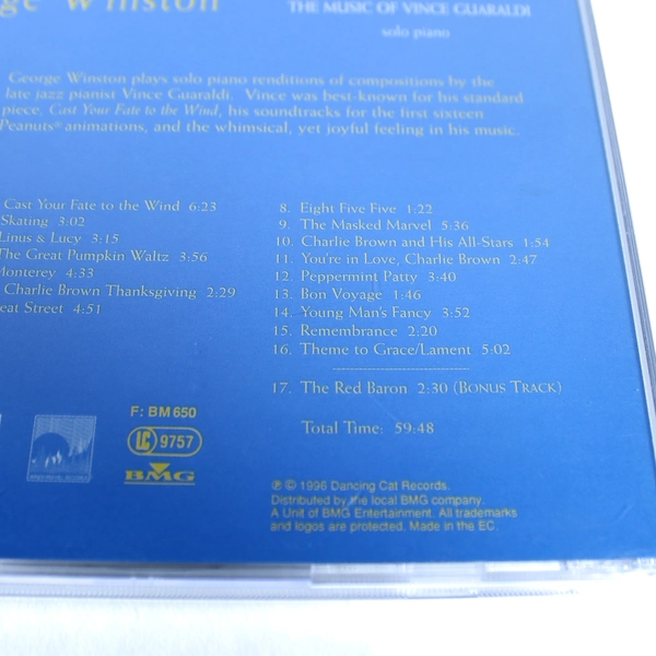 George Winston Linus And Lucy The Music Of Vince Guaraldi CD 1996 Dancing Cat