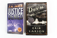 Lot of 2 Mystery Suspense Novels by Erik Larson and J.A. Jance Paperbacks