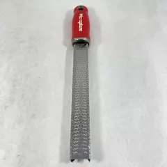 Red Stainless Steel Microplane Zester Grater With Blade Cover Made in USA