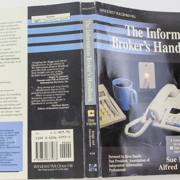 The Information Broker's Handbook by Sue Rugge & Alfred Glossbrenner 1992